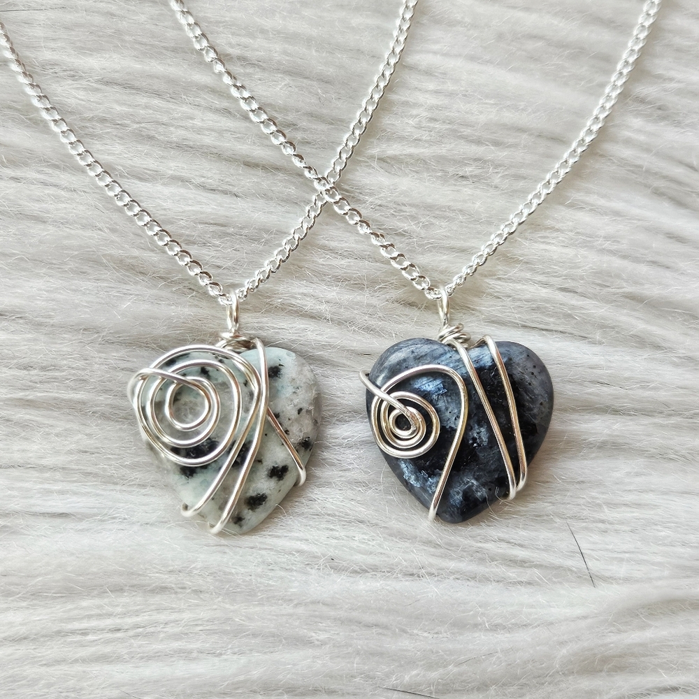925 Gemstone Heart Necklace